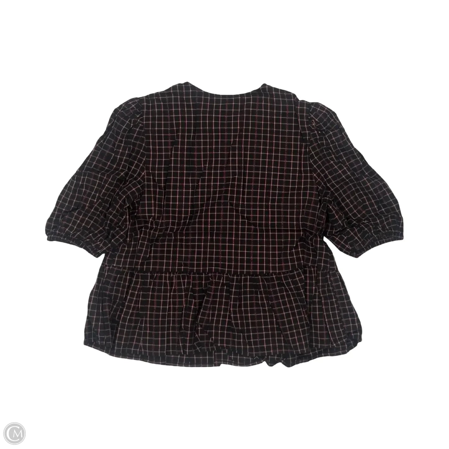 Top 3/4 Sleeve By Time And Tru In Black & Red, Size: L