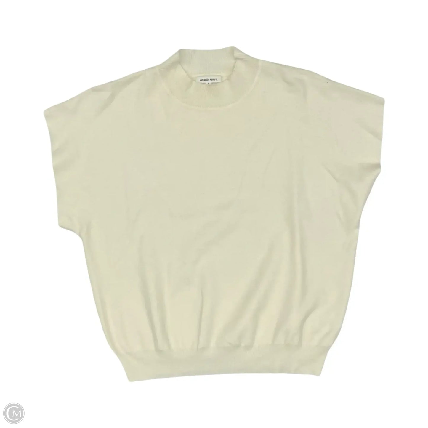 Sweater Short Sleeve By Clothes Mentor In Cream, Size: S