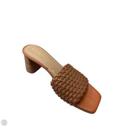 Sandals Heels Block By Clothes Mentor In Brown, Size: 7