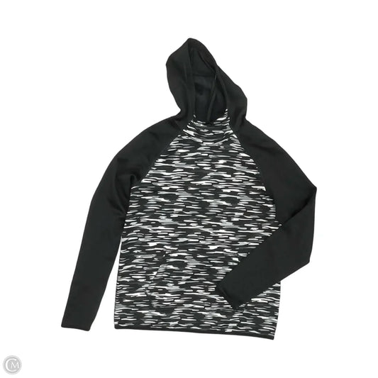Athletic Sweatshirt Hoodie By Nike In Black & White, Size: M