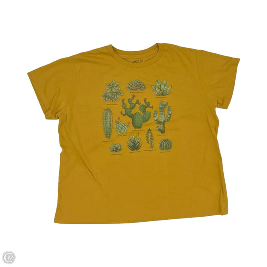 Top Short Sleeve By Fifth Sun In Yellow, Size: Xl