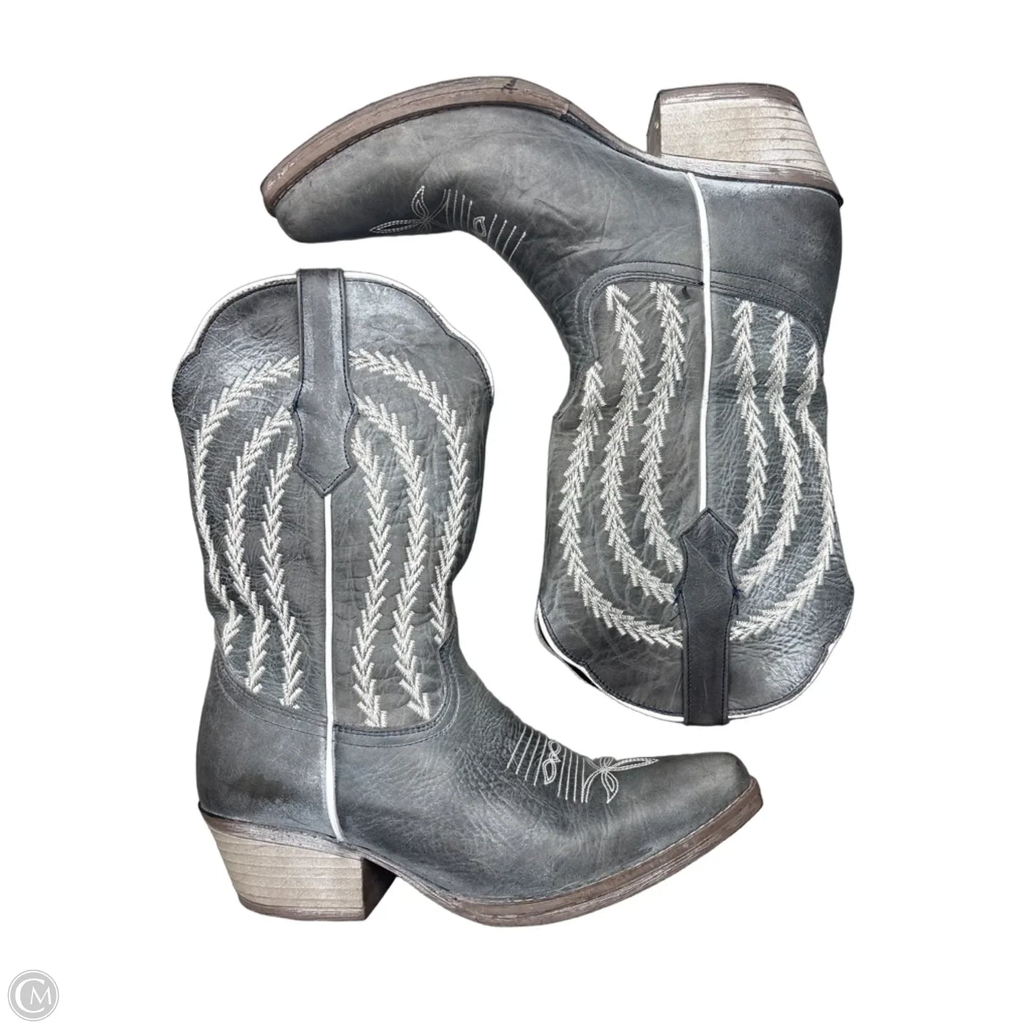 Boots Western By Clothes Mentor In Silver, Size: 8.5