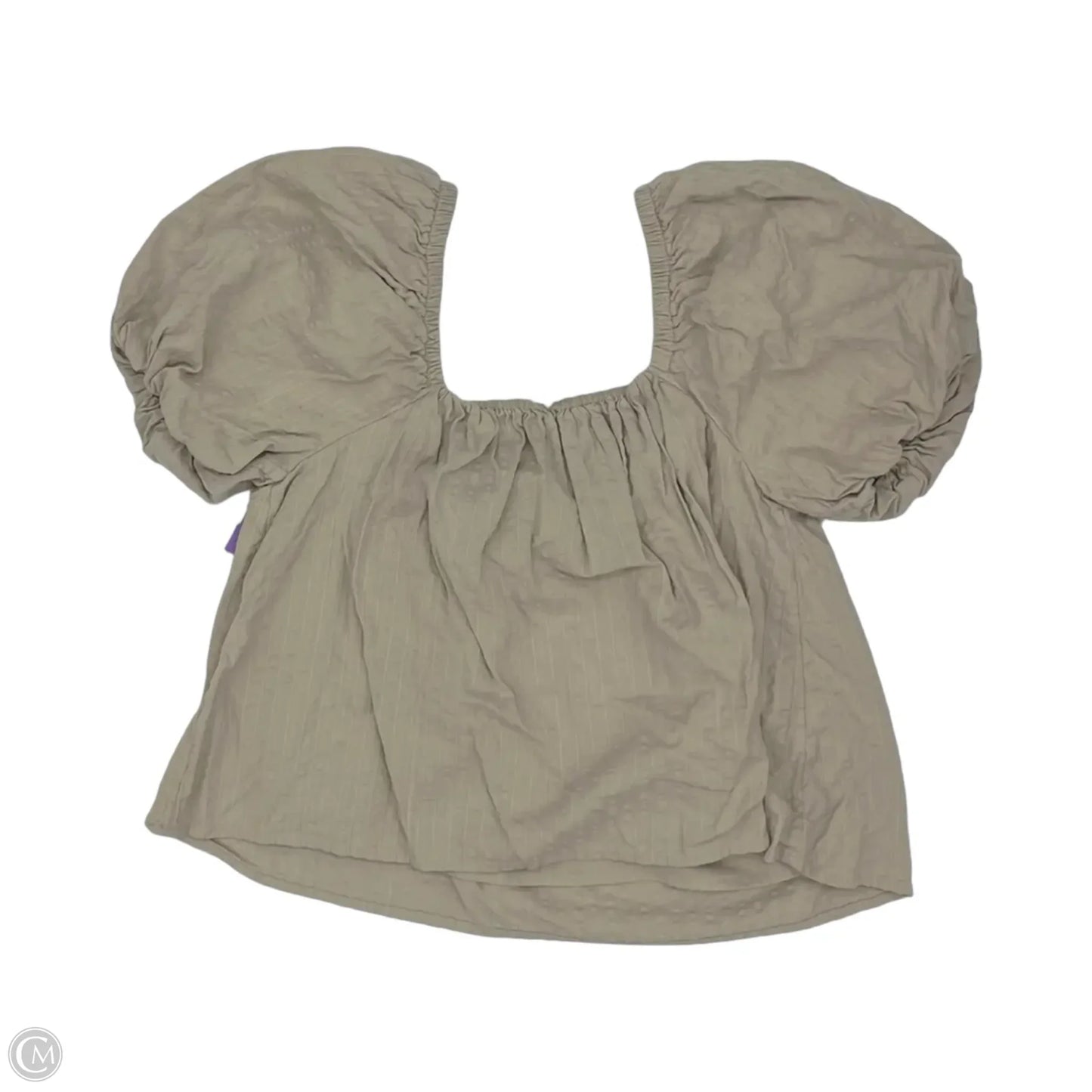 Top Short Sleeve By Aerie In Tan, Size: L