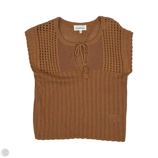 Sweater Short Sleeve By Heartloom In Orange, Size: L
