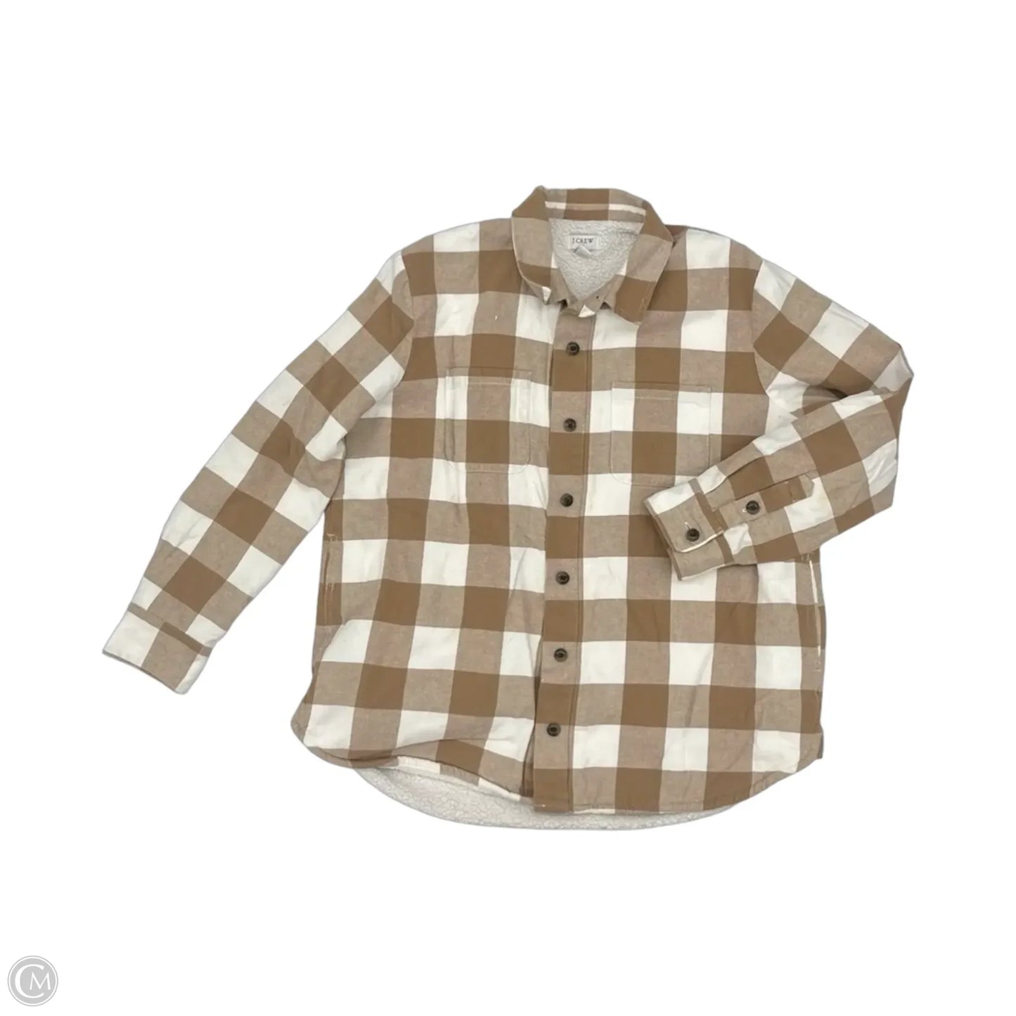 Jacket Faux Fur & Sherpa By J. Crew In Tan, Size: M