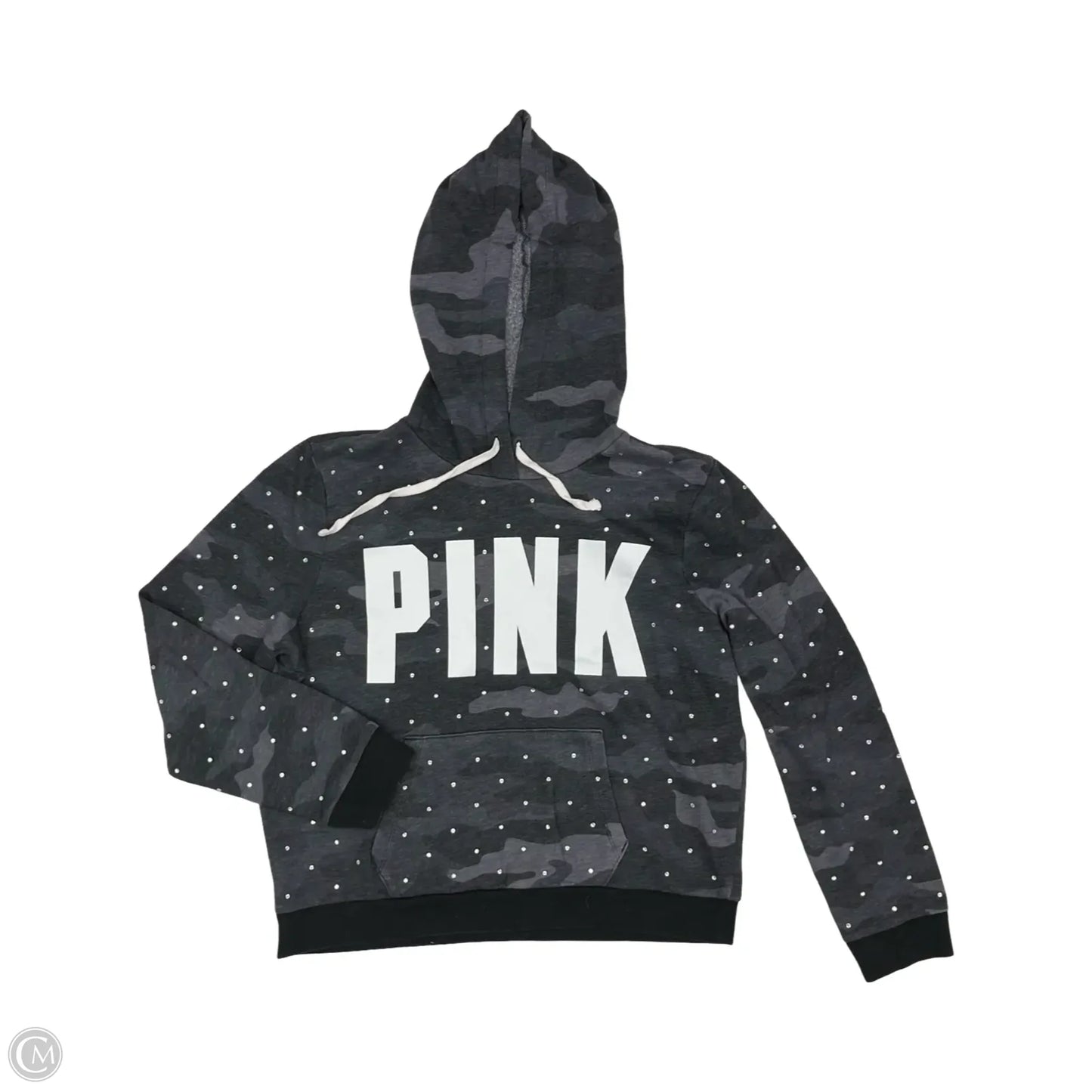 Sweatshirt Hoodie By Pink In Grey, Size: Xl