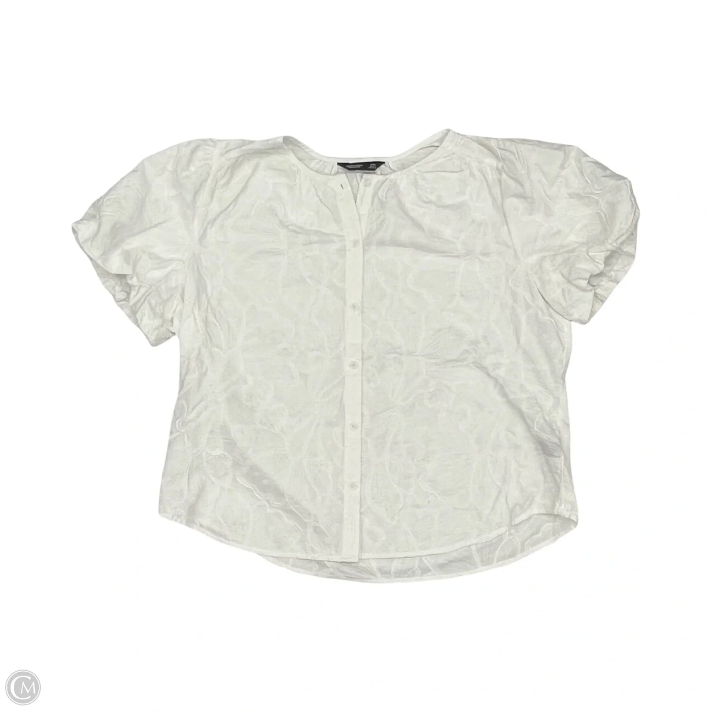 Blouse Short Sleeve By Simply Vera In White, Size: Xxl