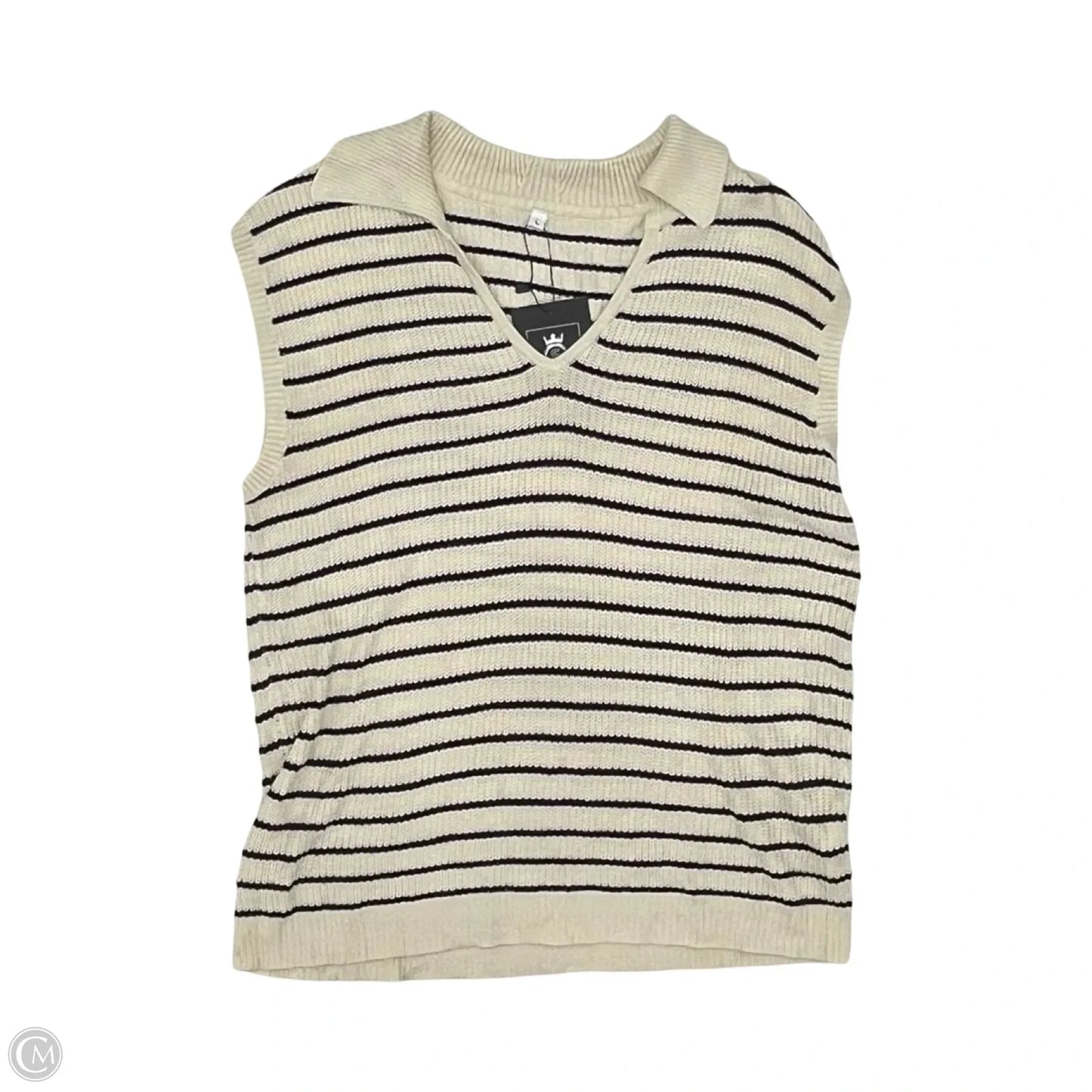 Top Sleeveless By Clothes Mentor In Black & Cream, Size: L