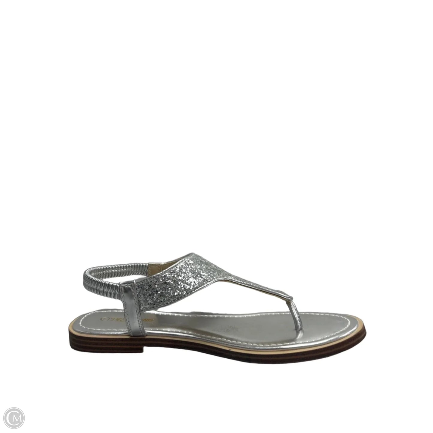 Sandals Flats By Clothes Mentor In Silver, Size: 7