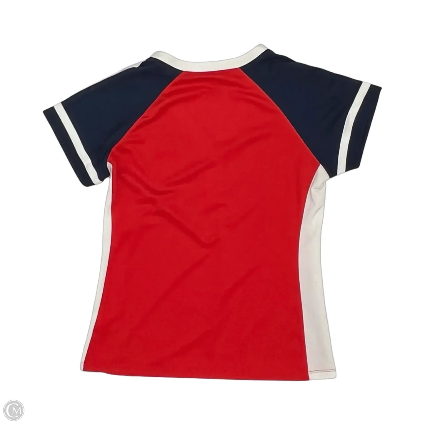 Athletic Top Short Sleeve By Majestic In Blue Red & White, Size: Xl