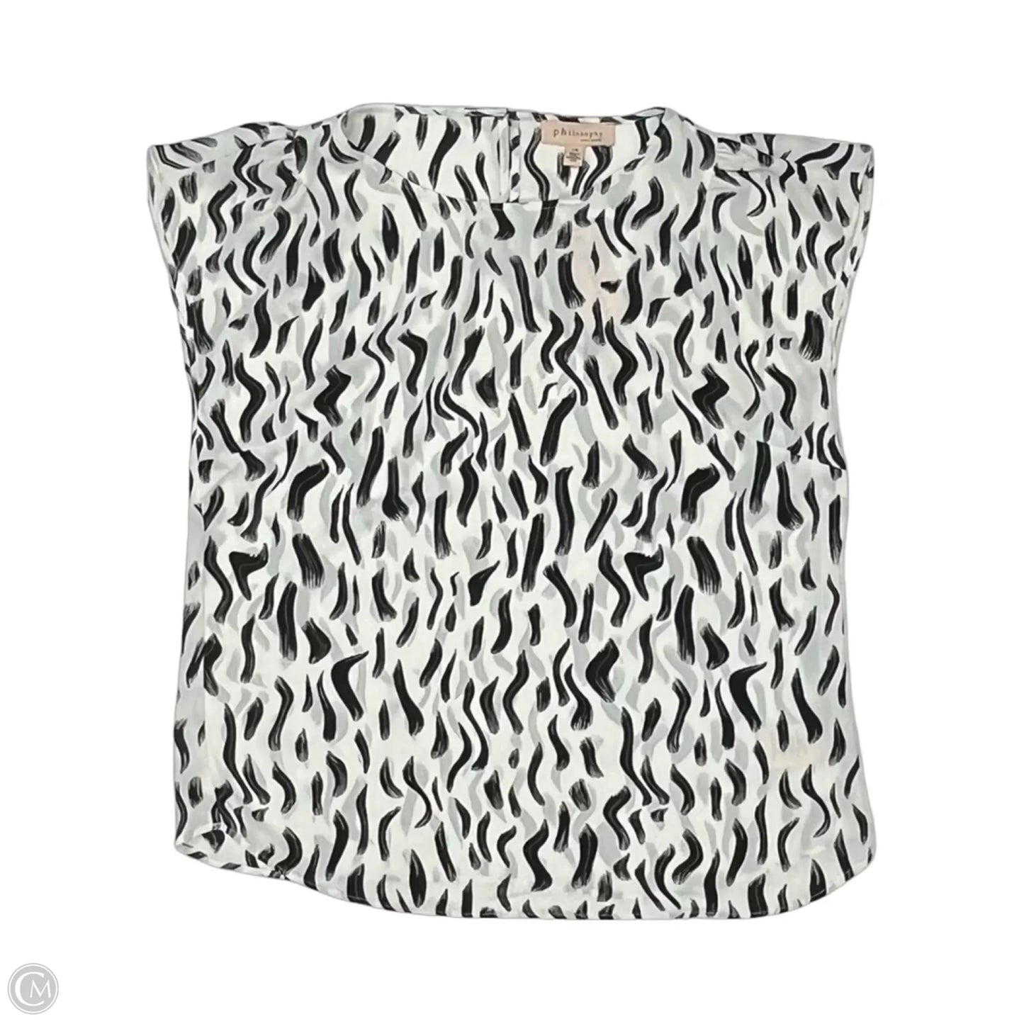 Blouse Sleeveless By Philosophy In Black & White, Size: L