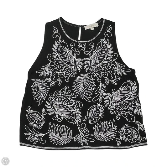 Top Sleeveless By Loft In Black & White, Size: Xl