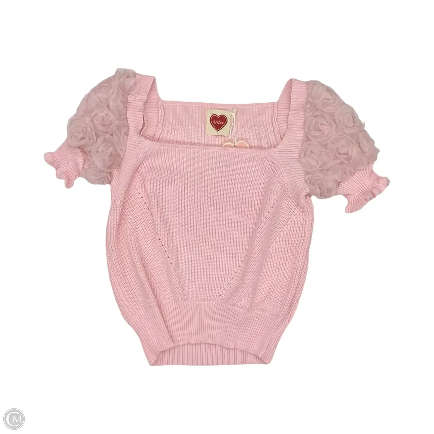 Sweater Short Sleeve By Clothes Mentor In Pink, Size: L