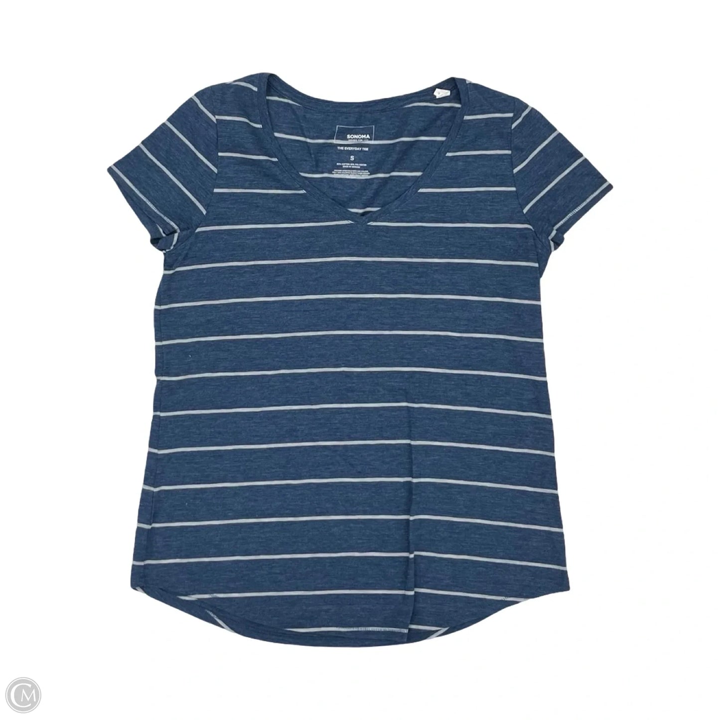 Top Short Sleeve By Sonoma In Blue & White, Size: S