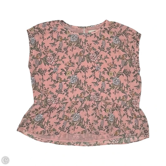 Blouse Short Sleeve By Loft In Pink, Size: Lp