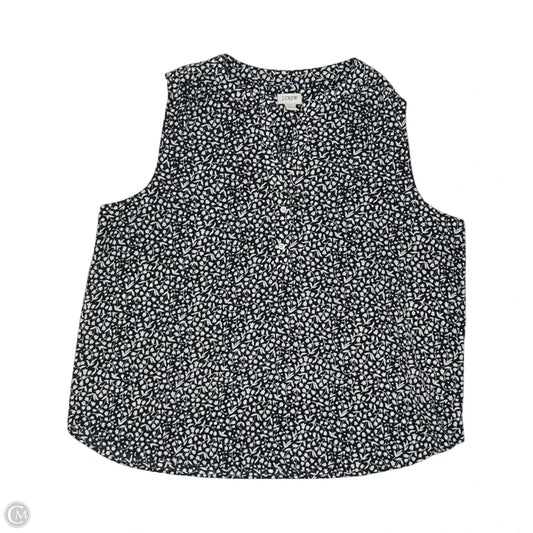 Blouse Sleeveless By J. Crew In Blue & White, Size: L