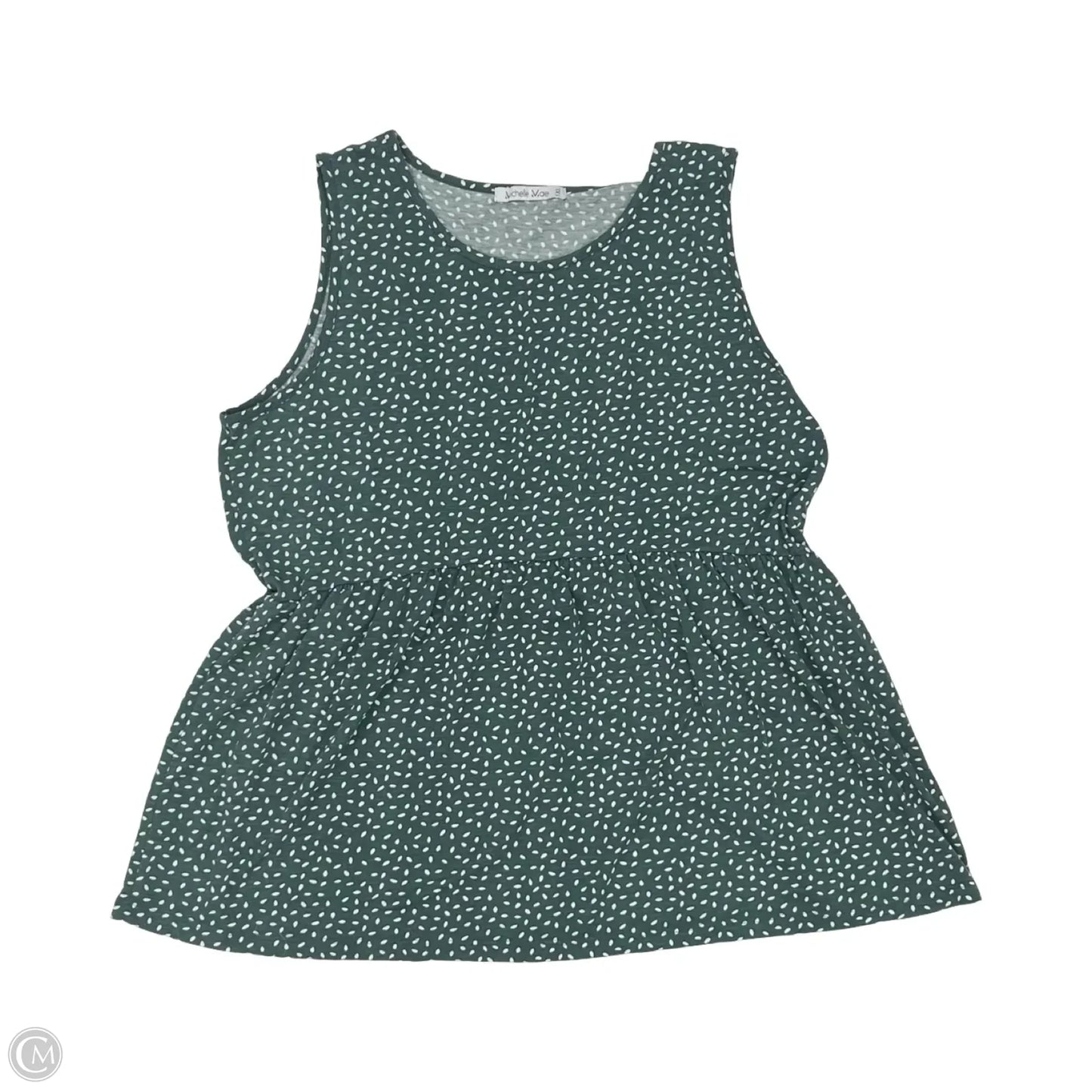 Top Sleeveless By Clothes Mentor In Green & White, Size: 1x