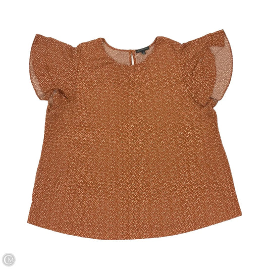 Blouse Short Sleeve By Adrianna Papell In Orange, Size: 1x