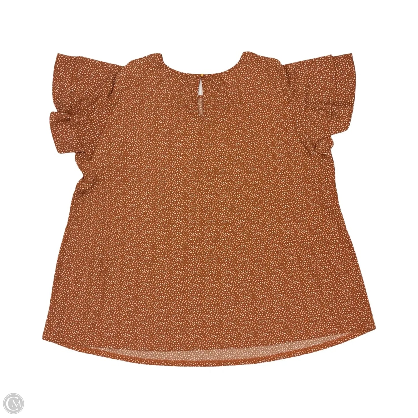 Blouse Short Sleeve By Adrianna Papell In Orange, Size: 1x