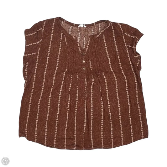 Top Short Sleeve By Sonoma In Brown, Size: Xl