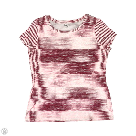 Top Short Sleeve By Relativity In Red & White, Size: Xl