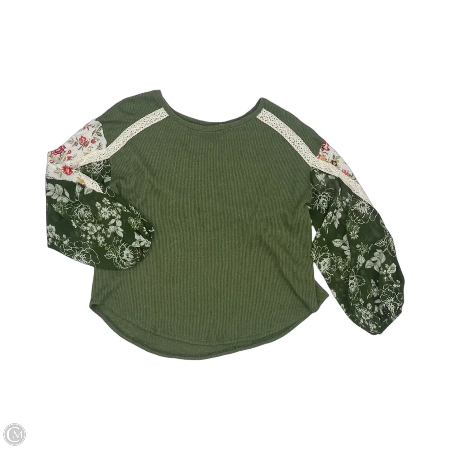 Top Long Sleeve By Blue Rain In Green, Size: M
