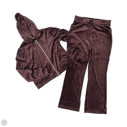 Lounge Set Pants By Magaschoni In Maroon, Size: L