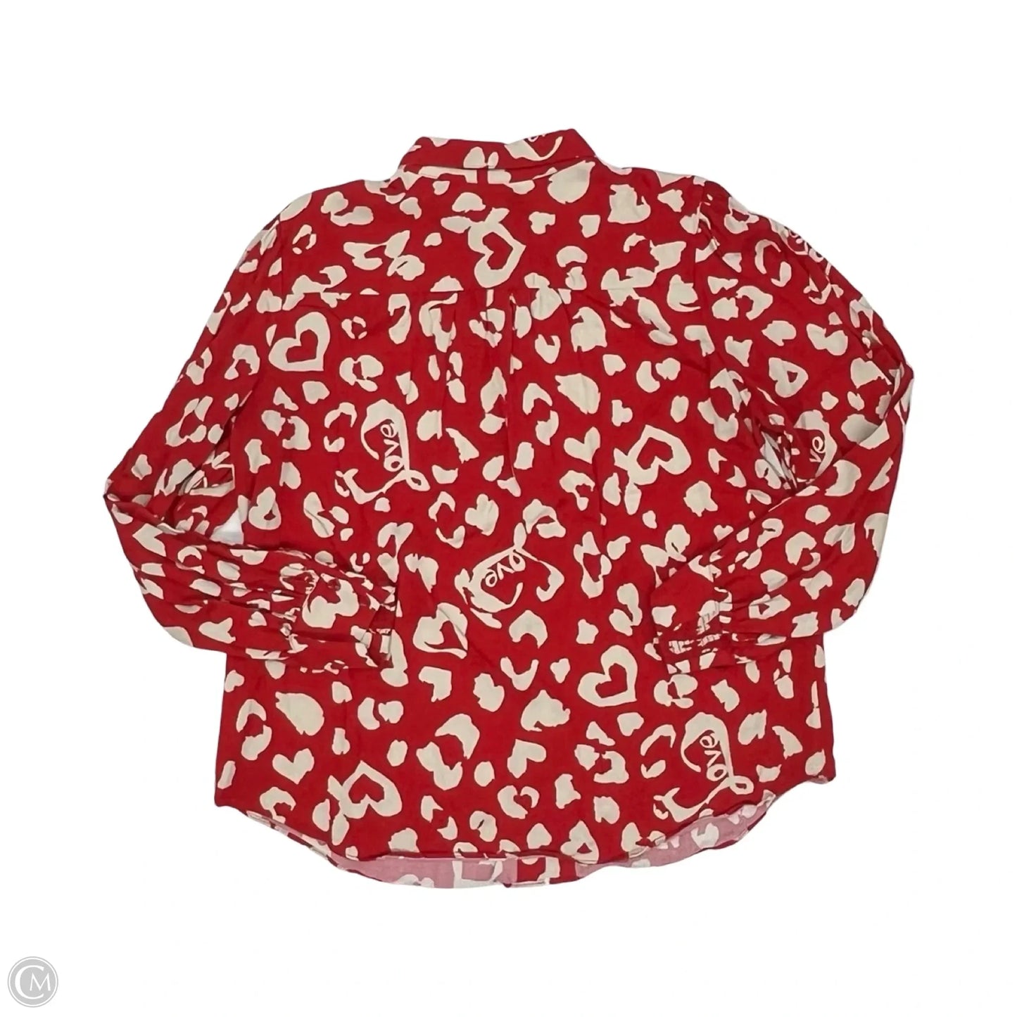 Blouse Long Sleeve By Chicos In Red, Size: L