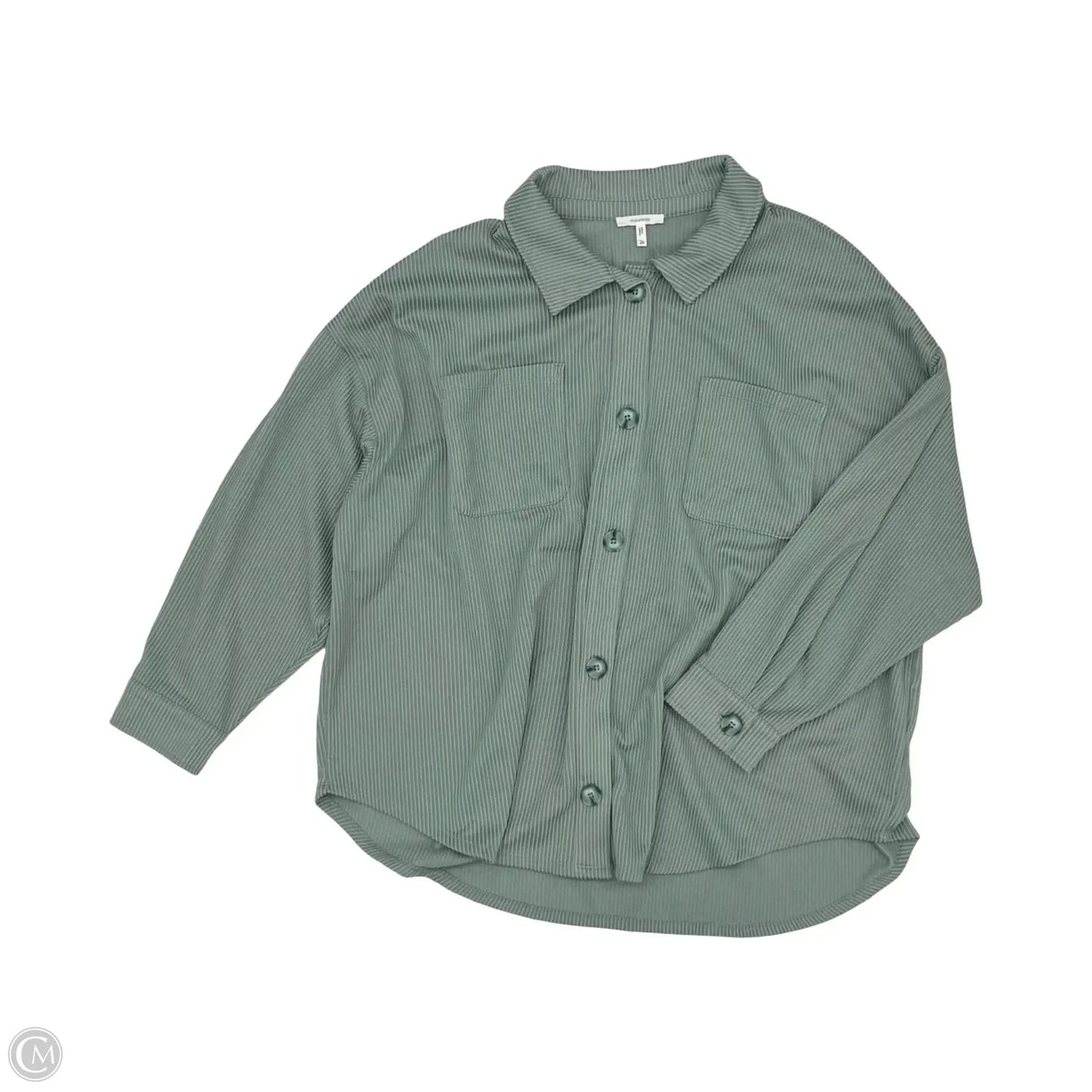 Top Long Sleeve By Maurices In Green, Size: 2x