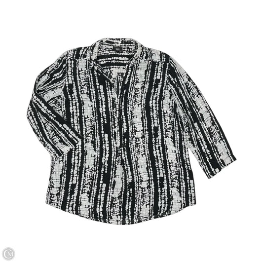 Blouse Long Sleeve By Mossimo In Black & White, Size: L