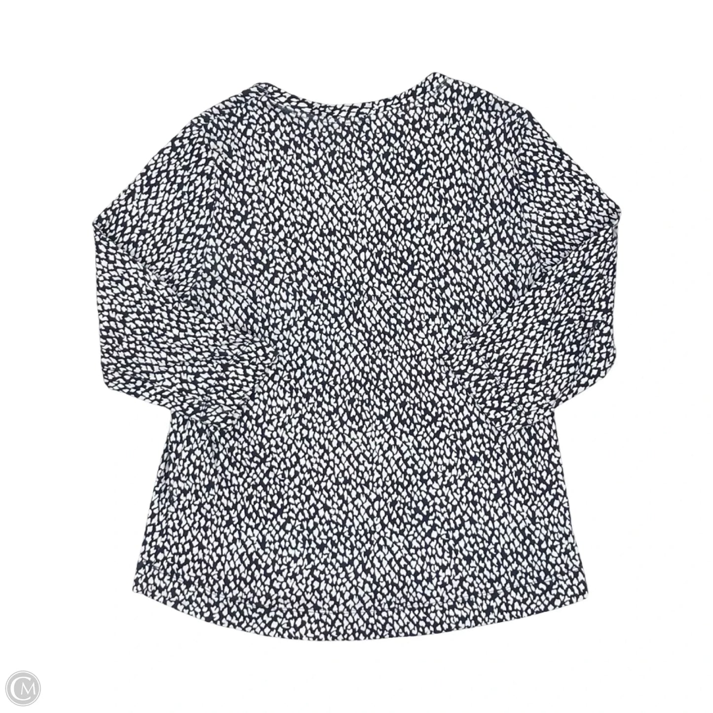 Top Long Sleeve By Chicos In Blue & White, Size: L