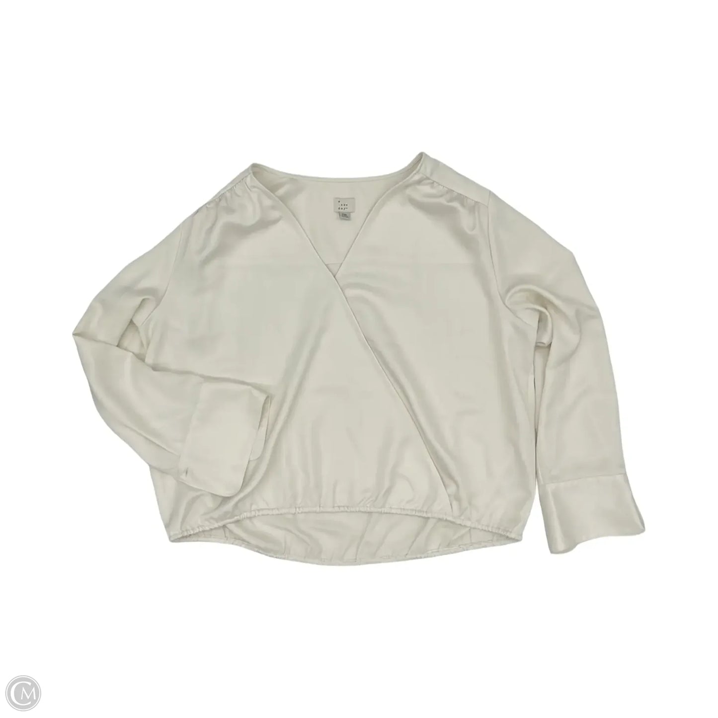 Blouse Long Sleeve By A New Day In Cream, Size: Xxl