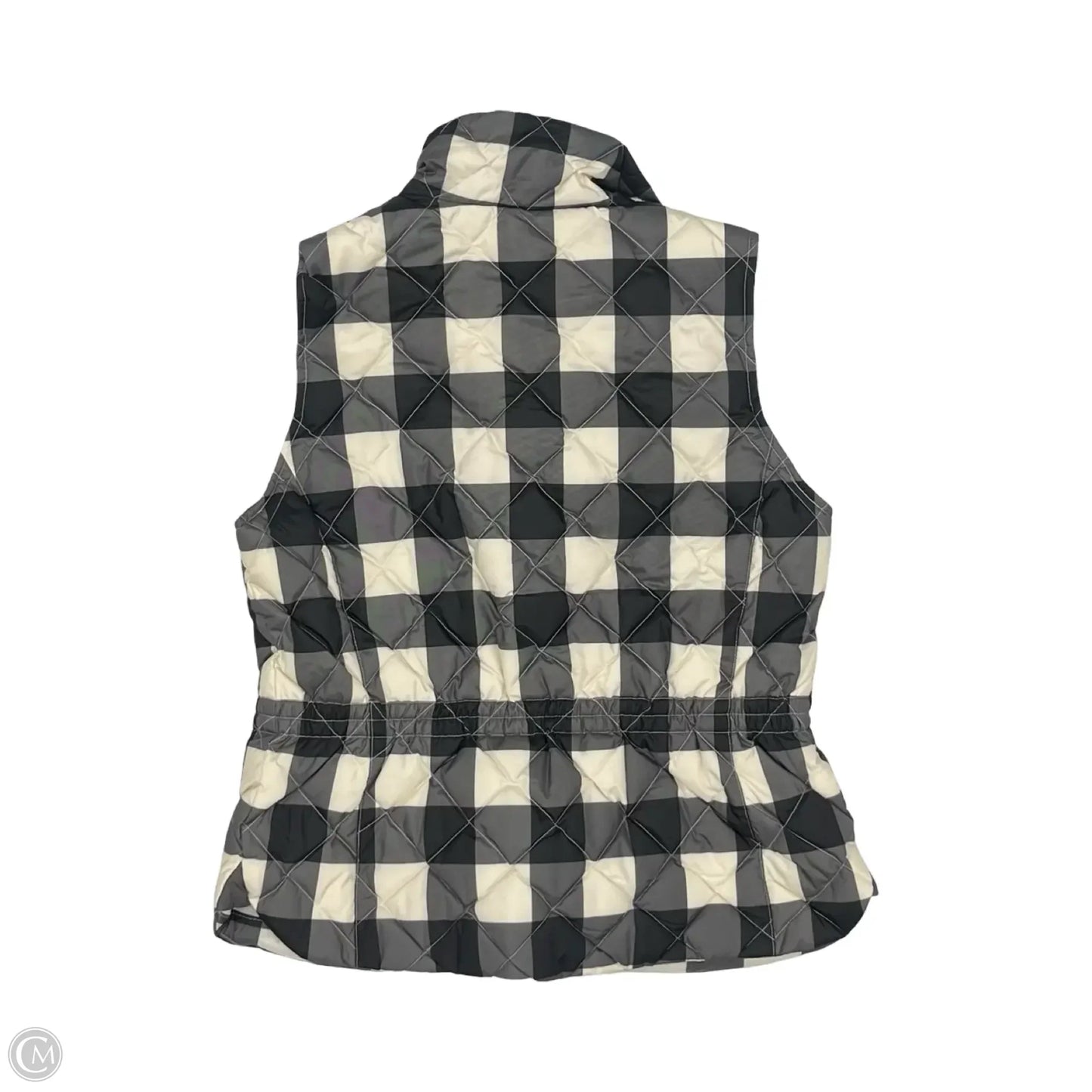 Vest Puffer & Quilted By Talbots In Cream & Grey, Size: S