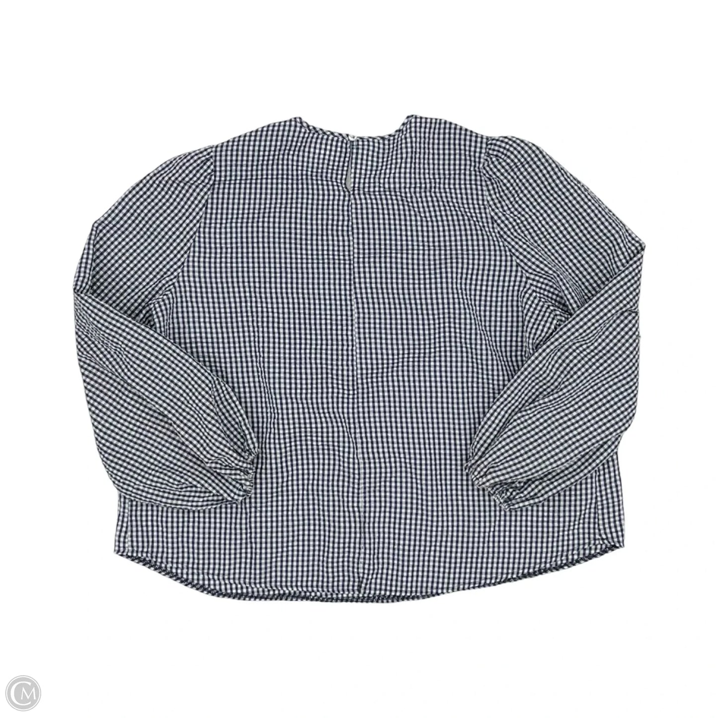 Top Long Sleeve By Shein In Blue & White, Size: 1x