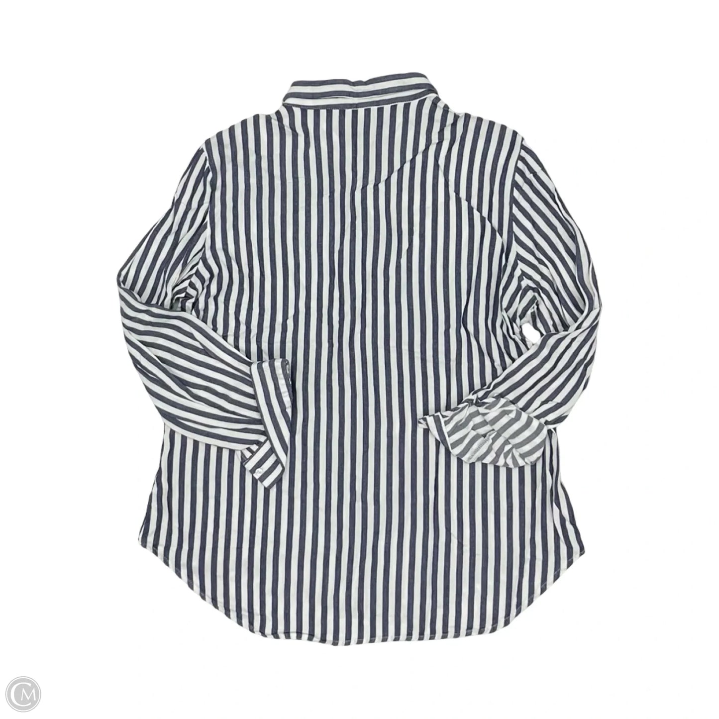 Top Long Sleeve By Alexander Jordan In Blue & White, Size: Xl