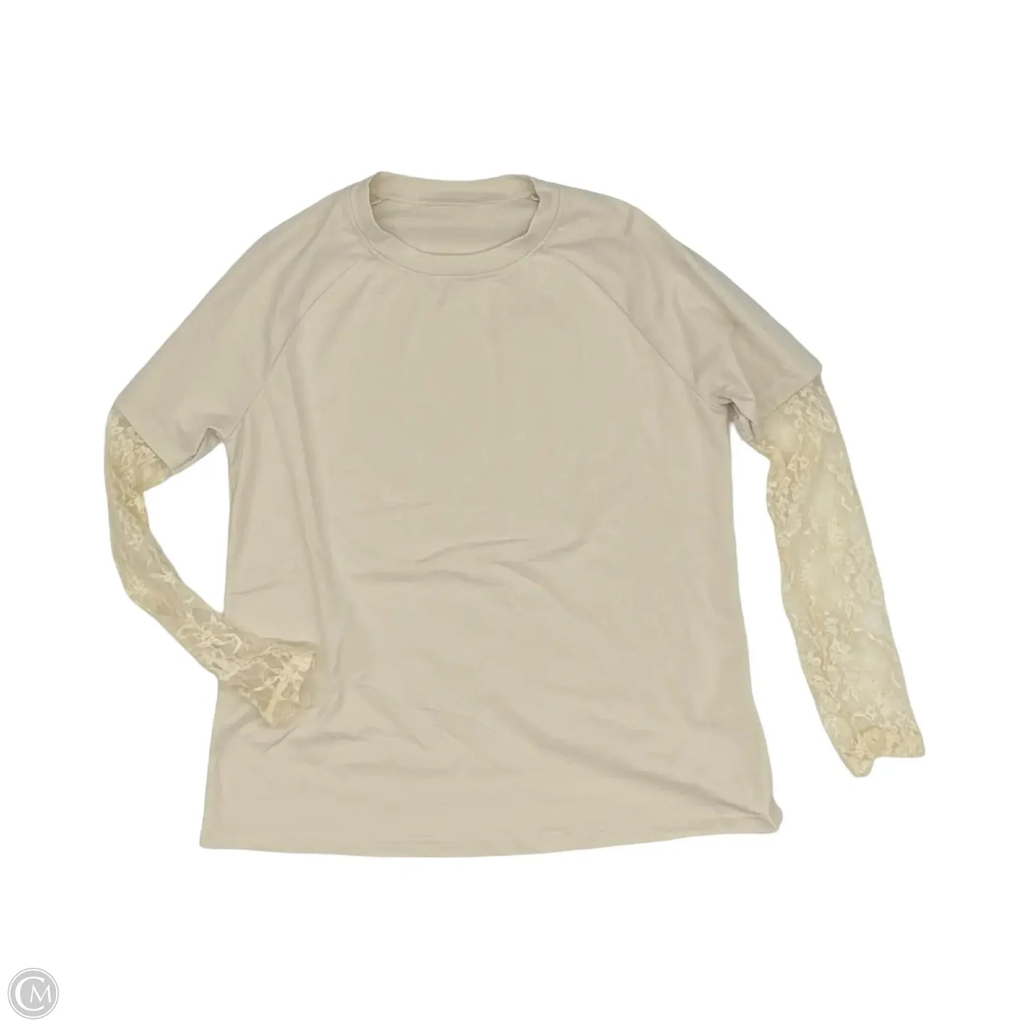 Top Long Sleeve By Cme In Cream, Size: M
