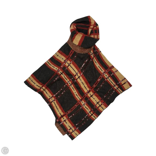 Poncho By Chicos In Red & Tan, Size: L