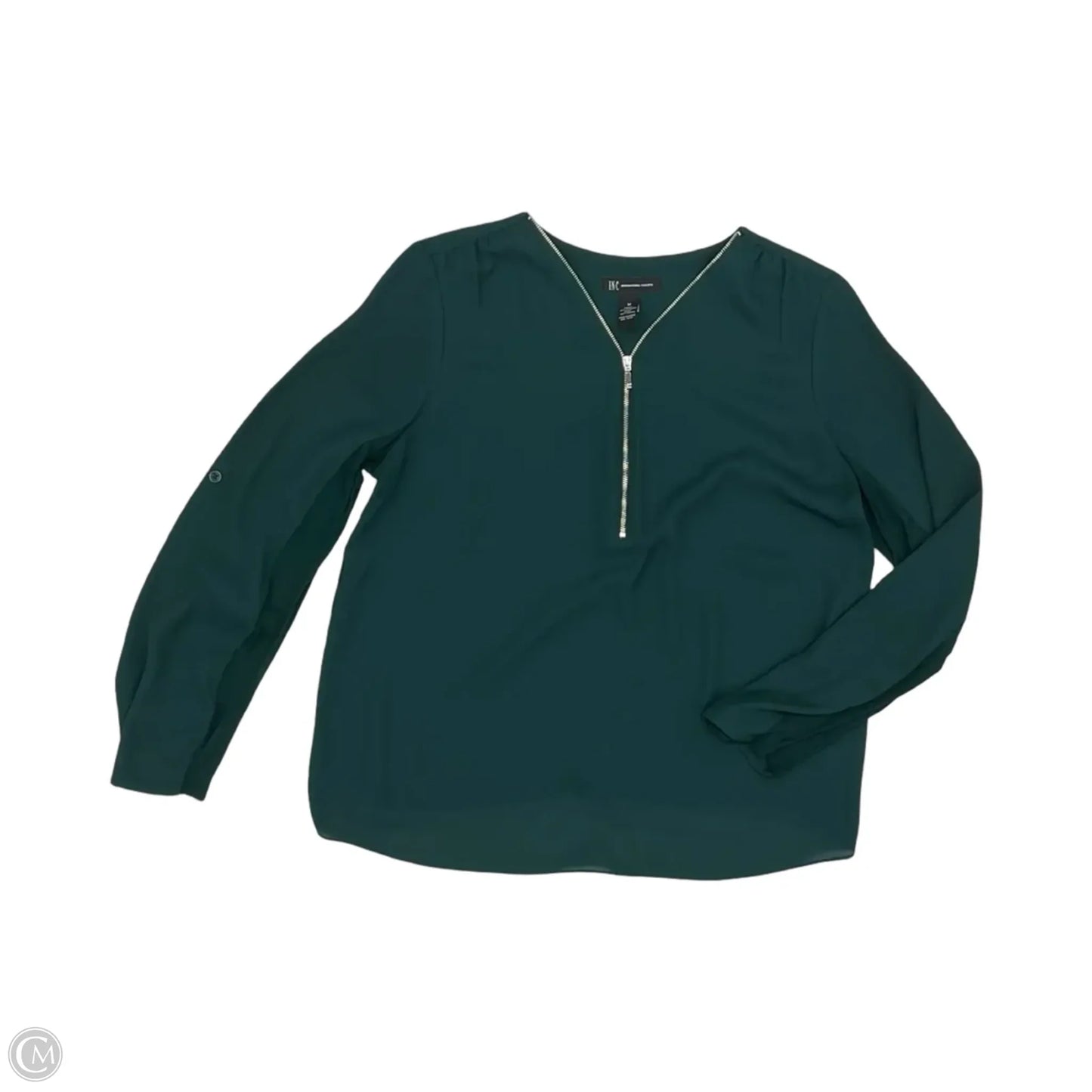 Blouse Long Sleeve By Inc In Green, Size: M
