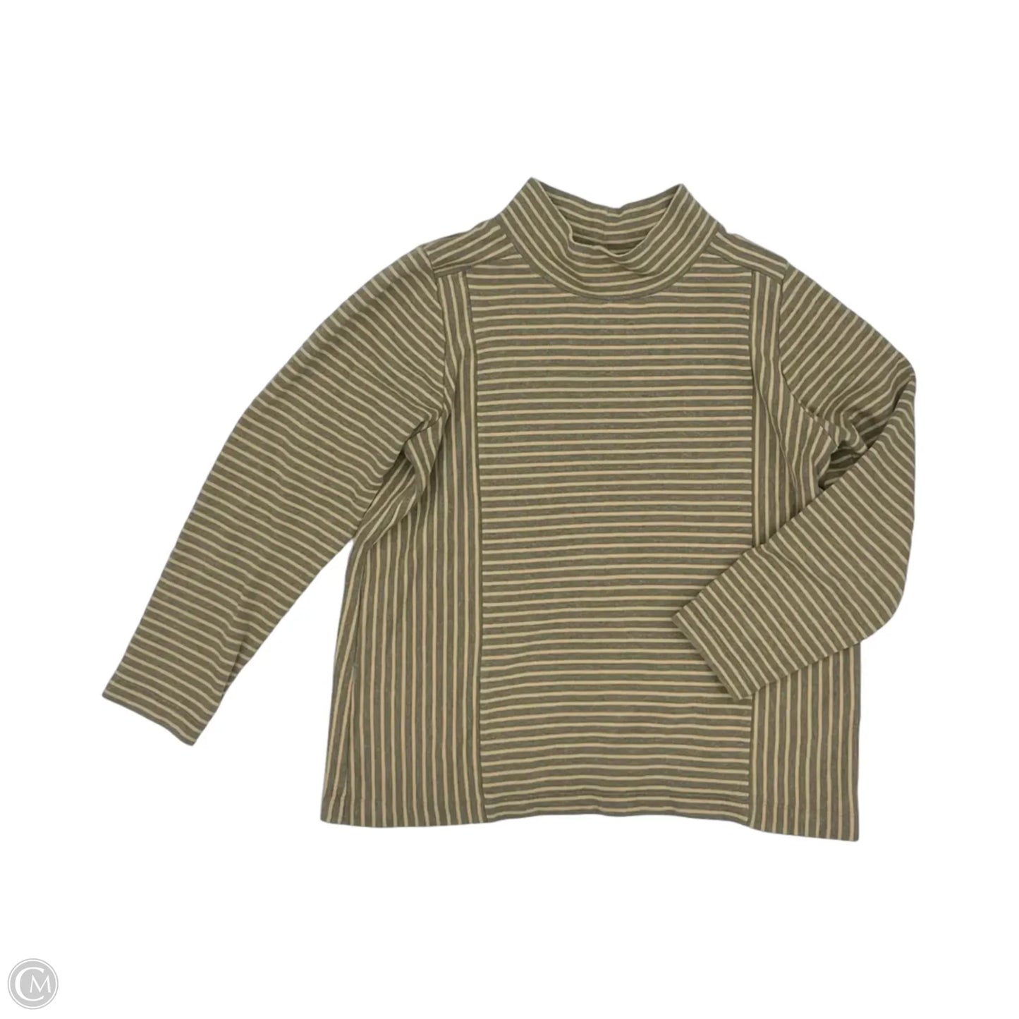 Top Long Sleeve By J. Jill In Grey & Tan, Size: L