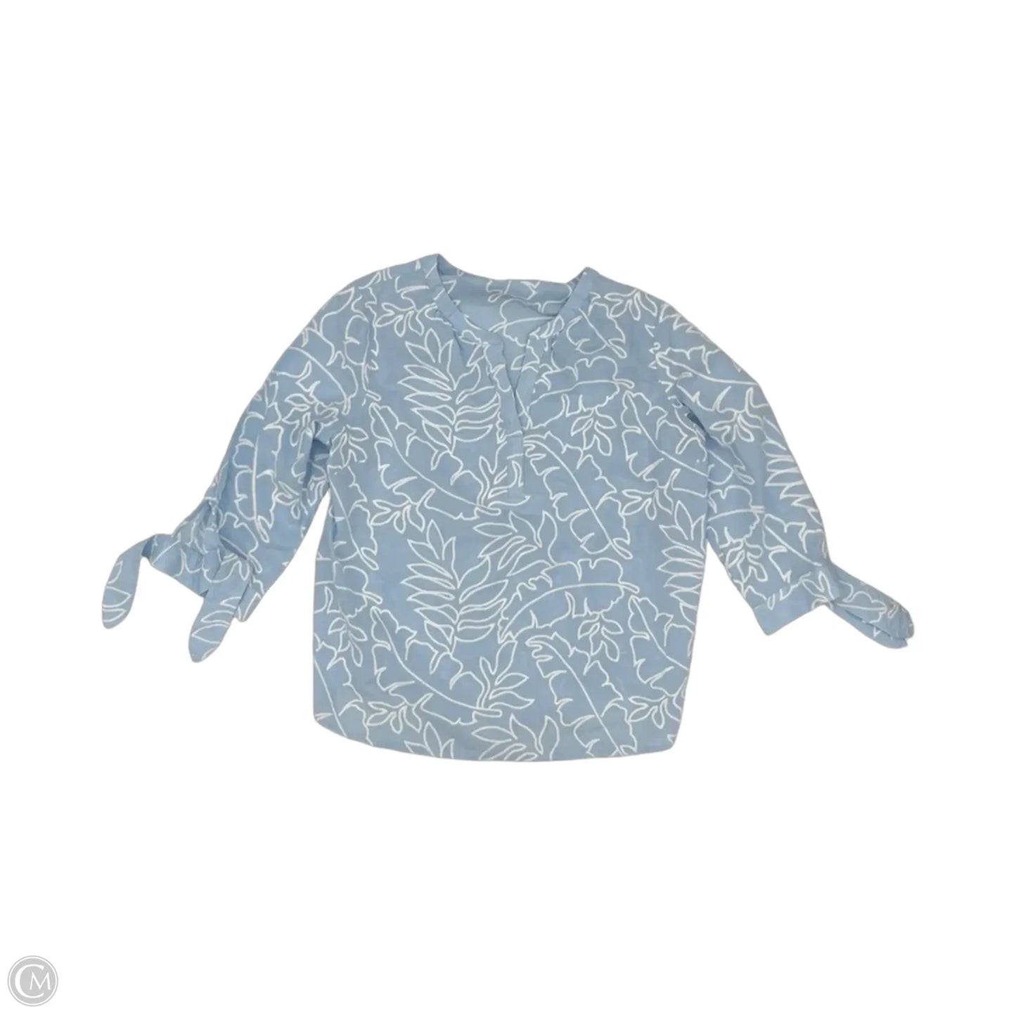 Top Long Sleeve By J. Jill In Blue & White, Size: L