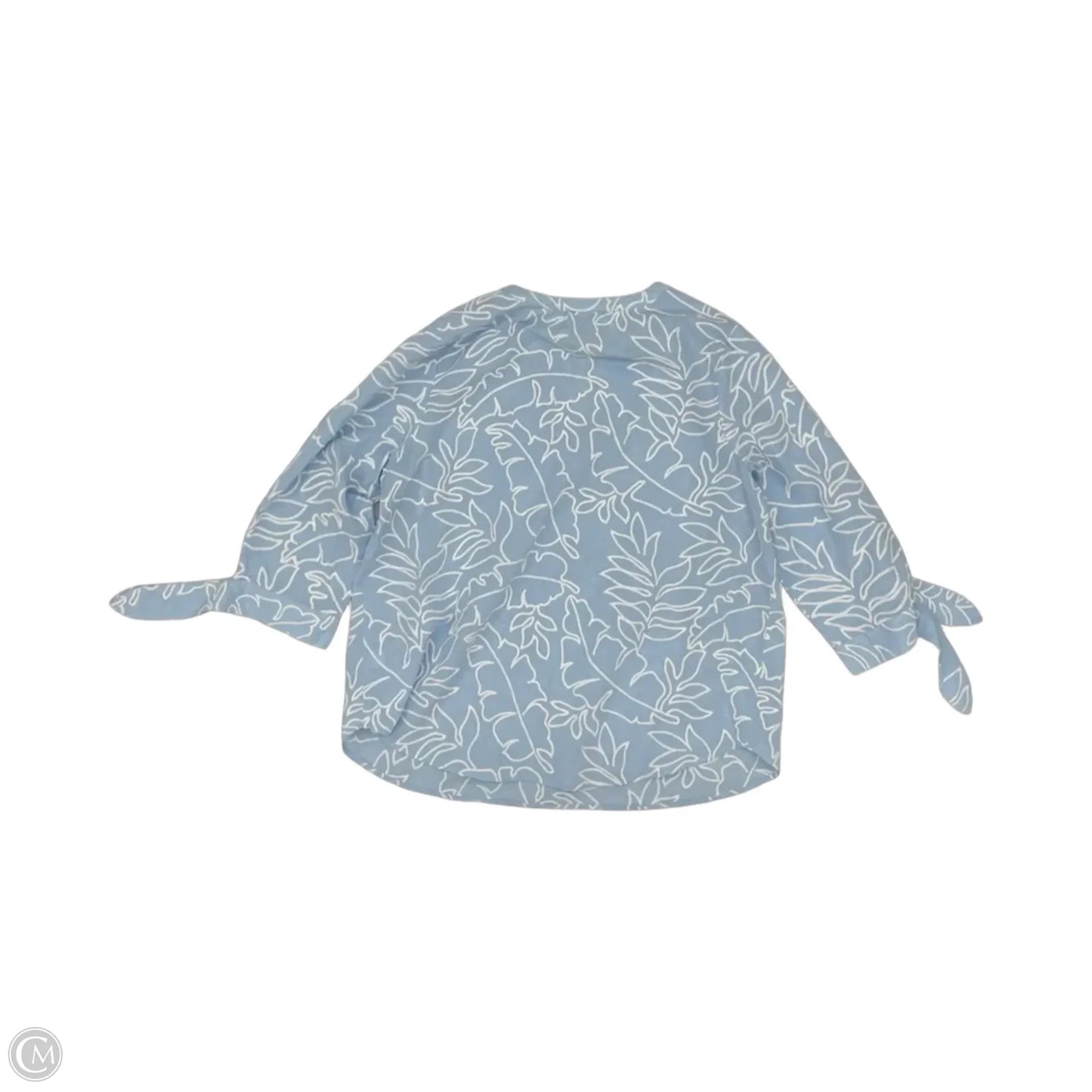 Top Long Sleeve By J. Jill In Blue & White, Size: L