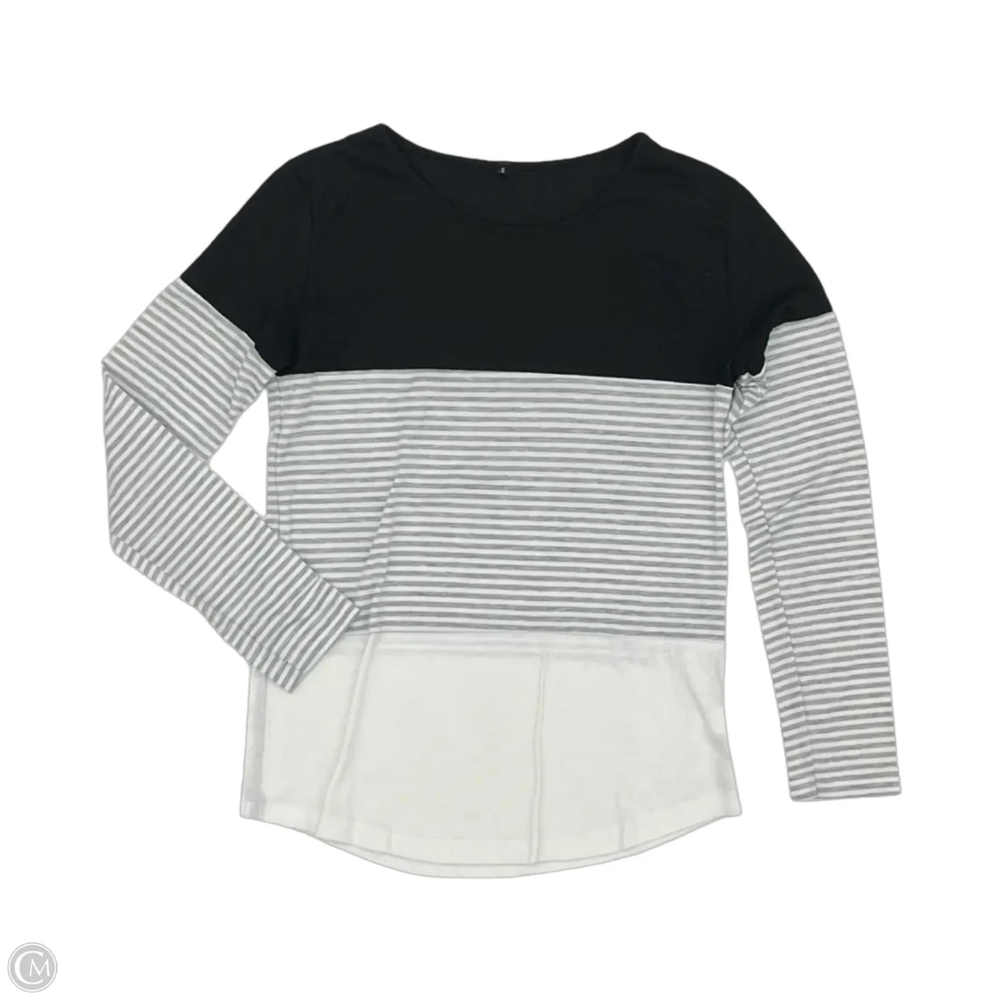Top Long Sleeve By Cme In Black & White, Size: S
