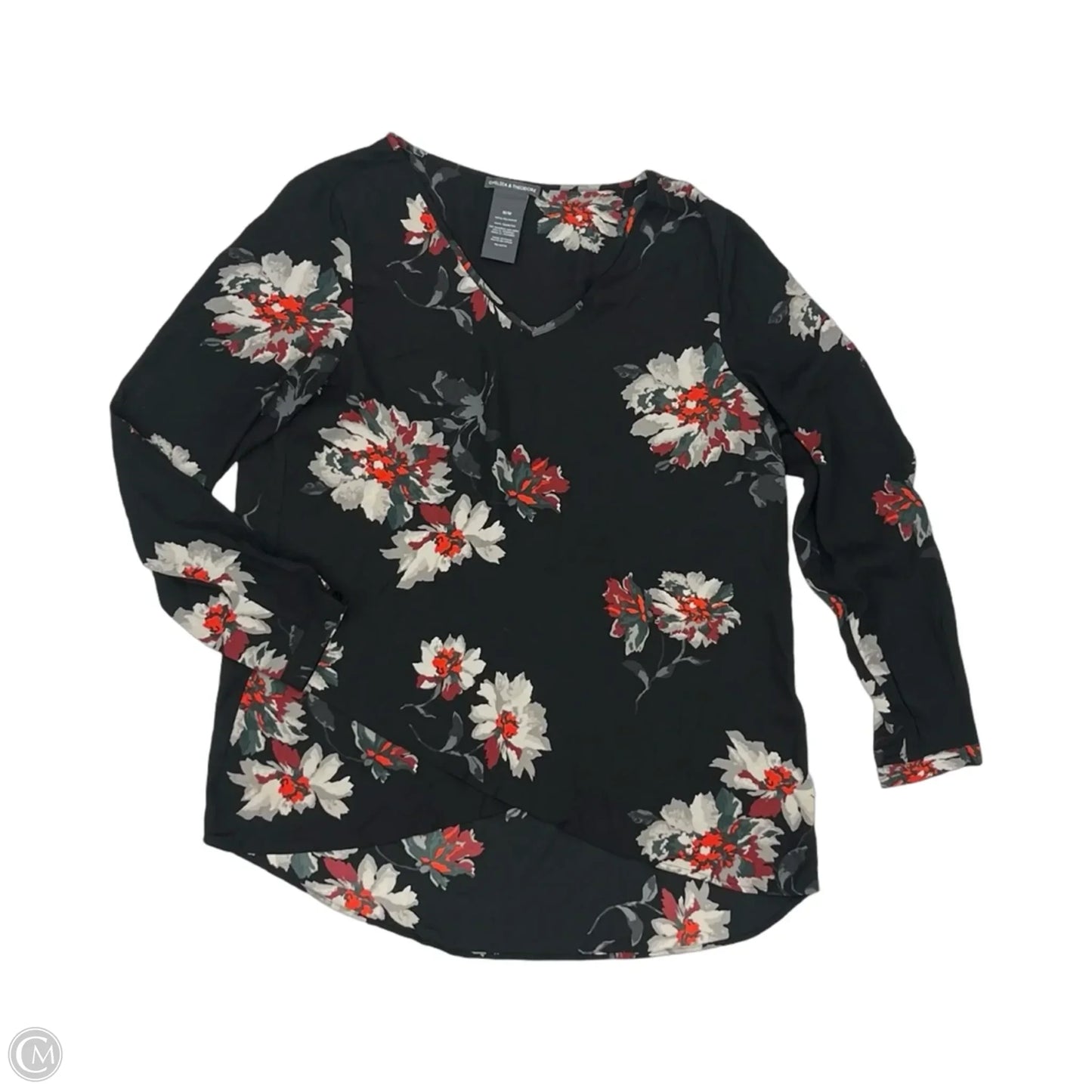 Blouse Long Sleeve By Chelsea And Theodore In Black, Size: M