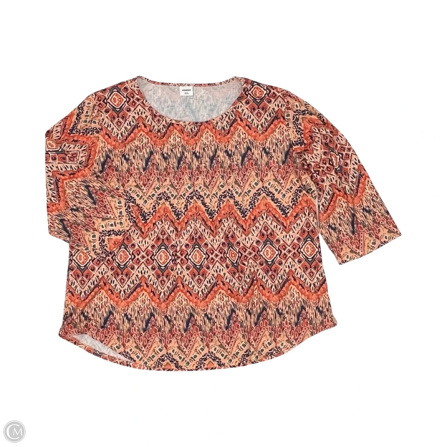 Top Long Sleeve By Clothes Mentor In Orange, Size: Xxl