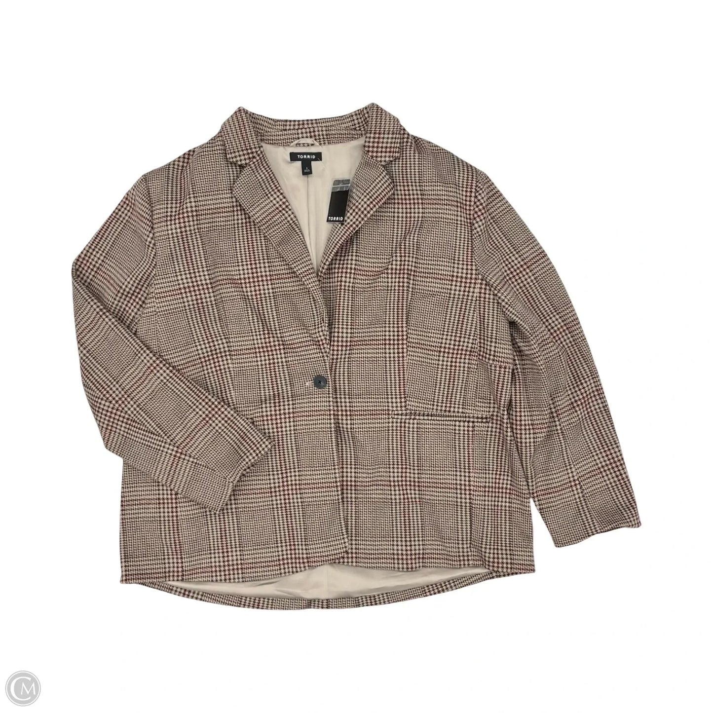 Blazer By Torrid In Red & Tan, Size: 1x