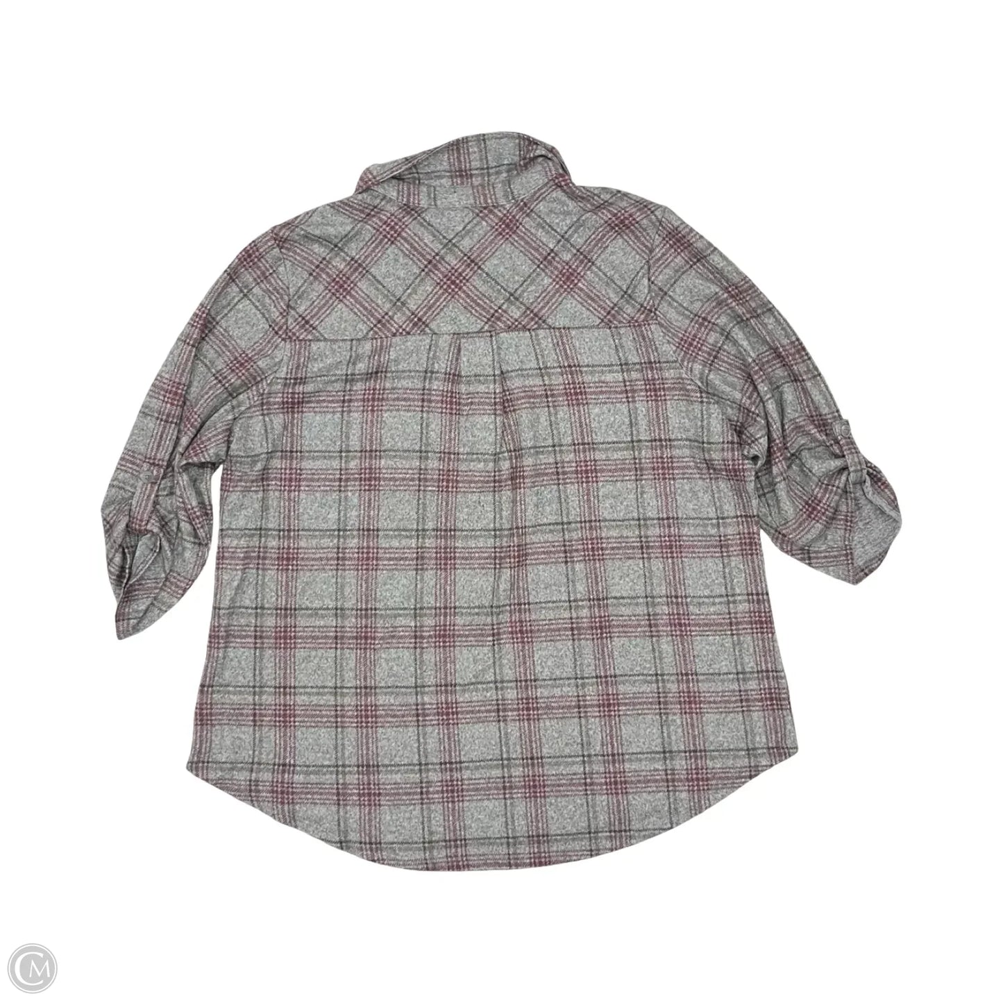Top 3/4 Sleeve By Clothes Mentor In Grey & Red, Size: 1x