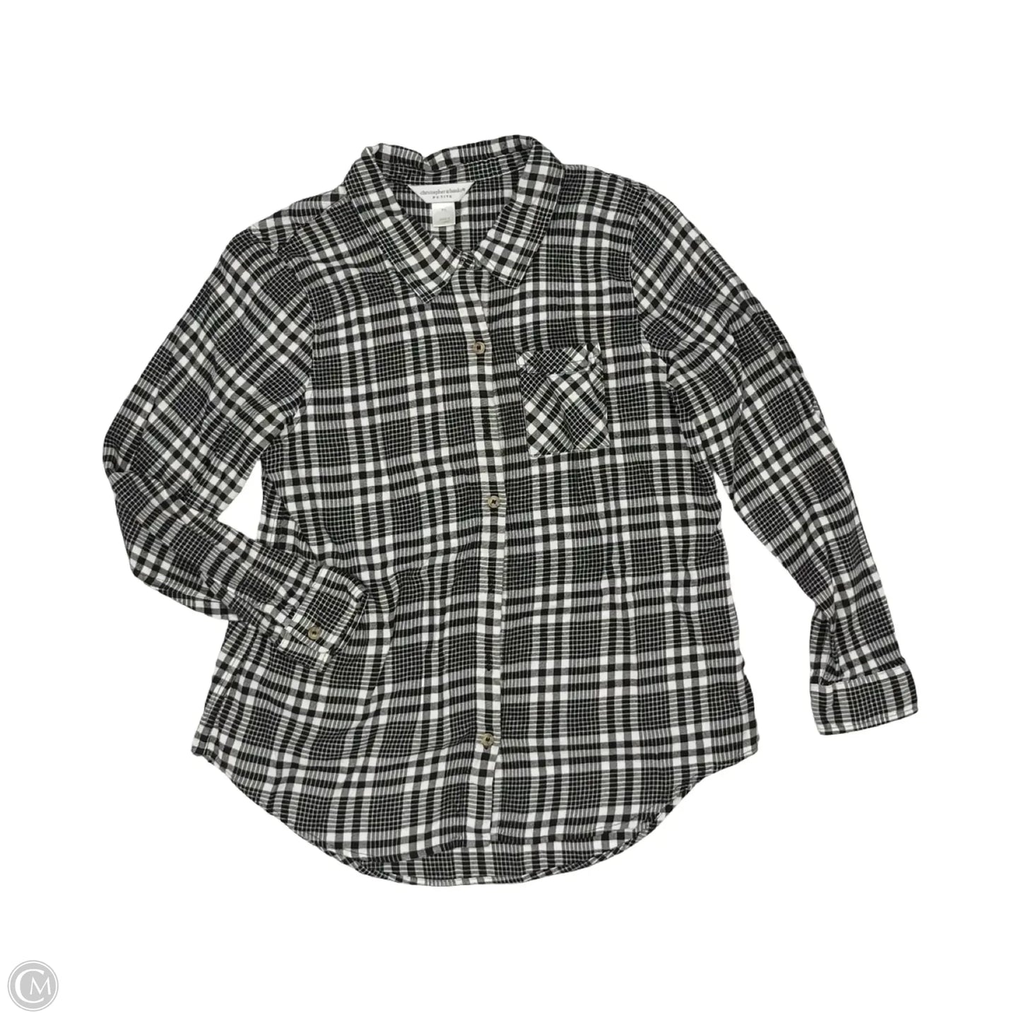 Top Long Sleeve By Christopher And Banks In Black & White, Size: Lp