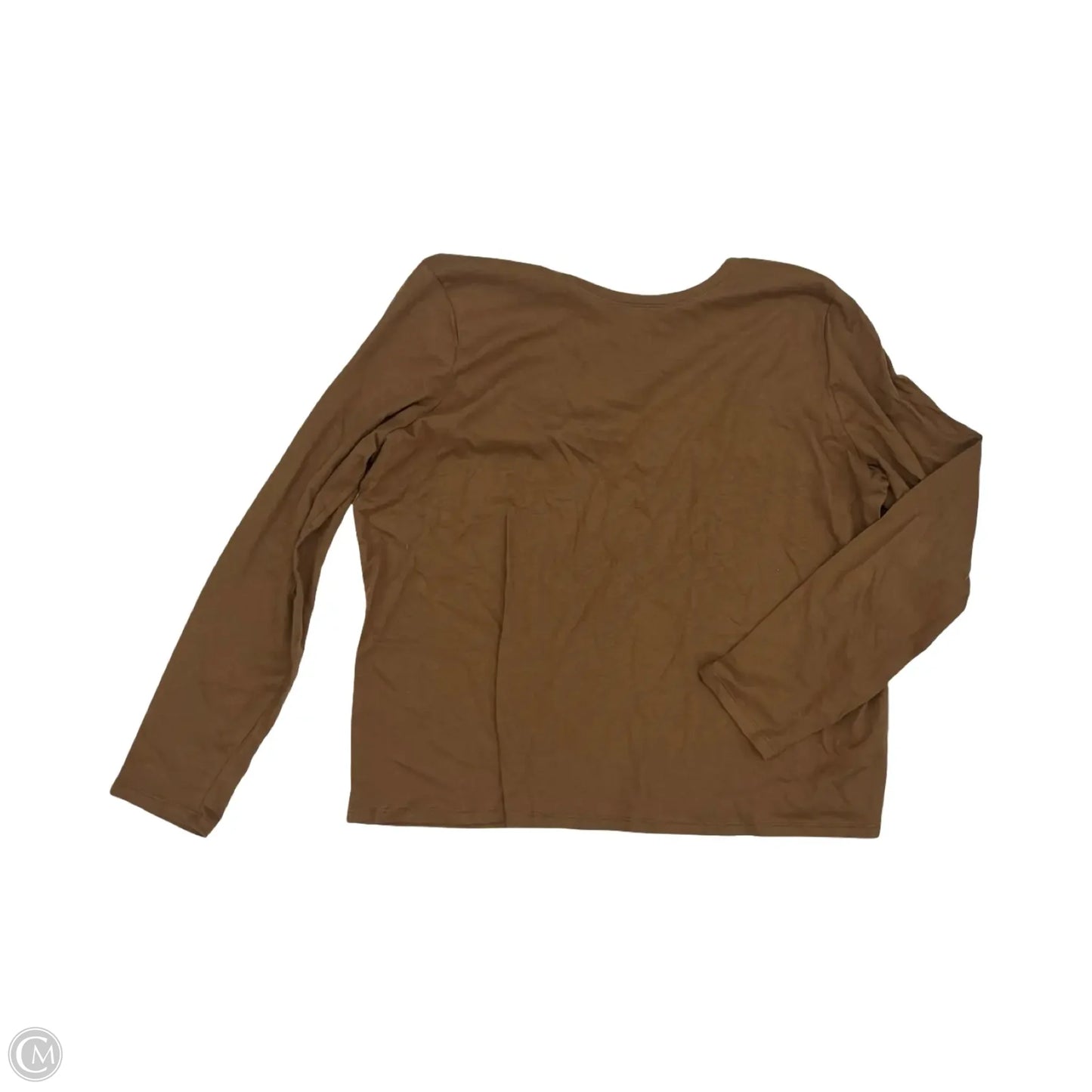 Top Long Sleeve Basic By Time And Tru In Brown, Size: 3x