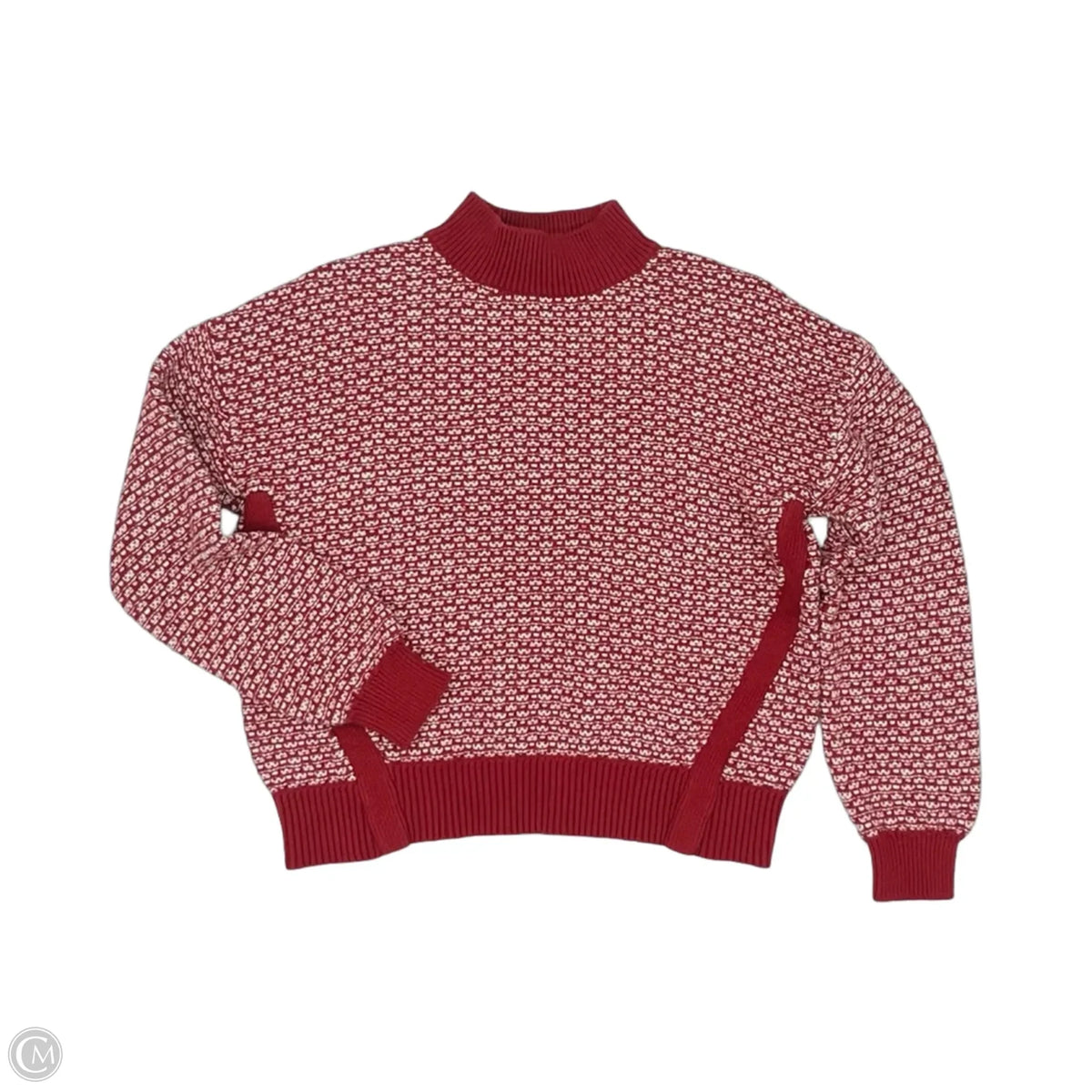 Sweater By Loft In Red & White, Size: M