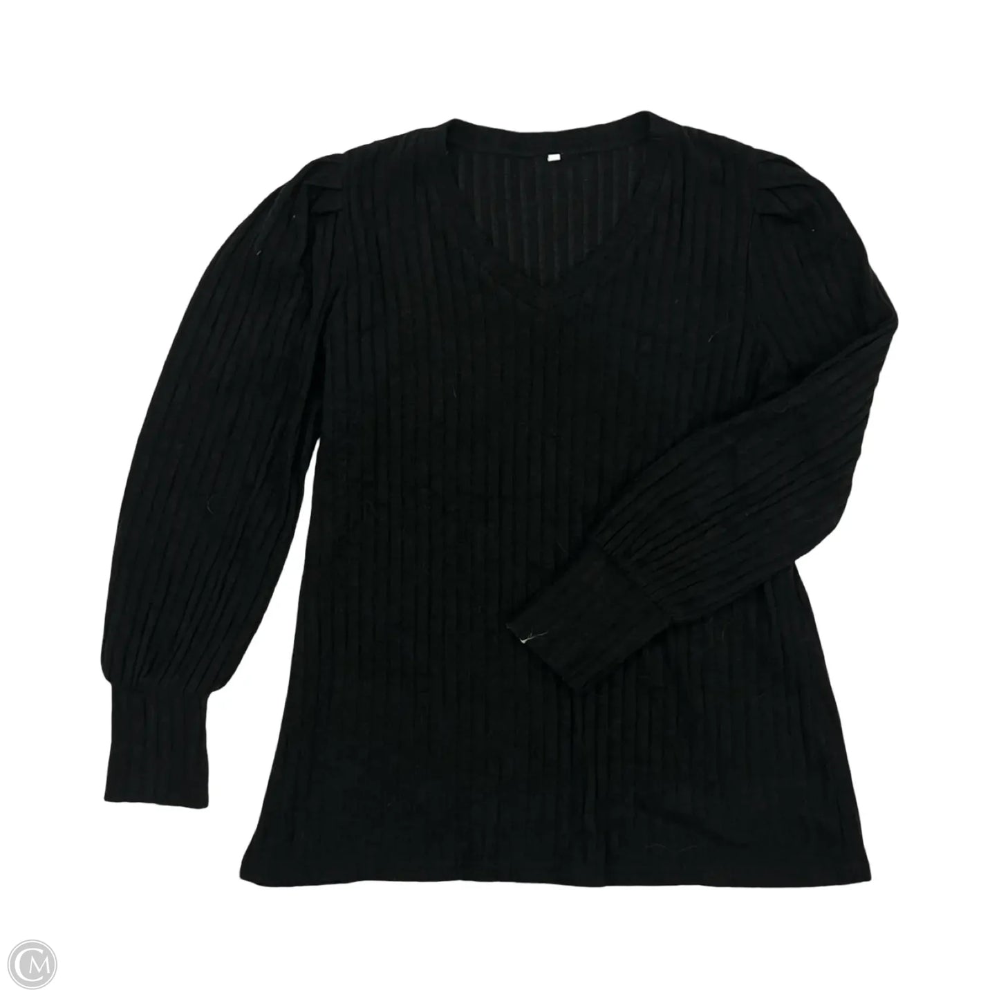 Top Long Sleeve By Cme In Black, Size: L
